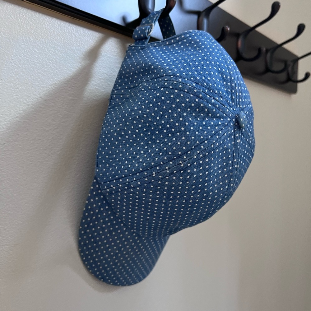 Blue with white polka dots cap 🧢 100% cotton August Hat Company
